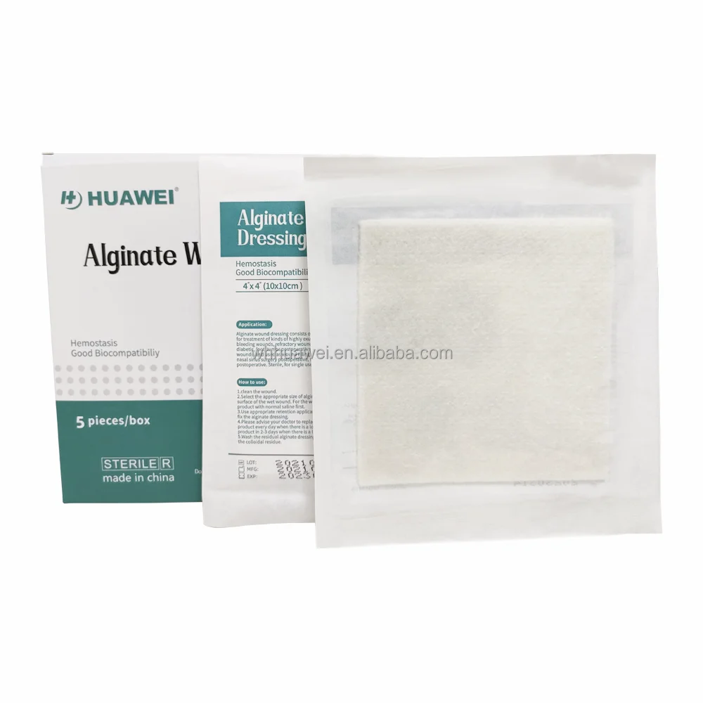 alginate fiber Wound Dressings Silver Calcium Alginate Wound dressing