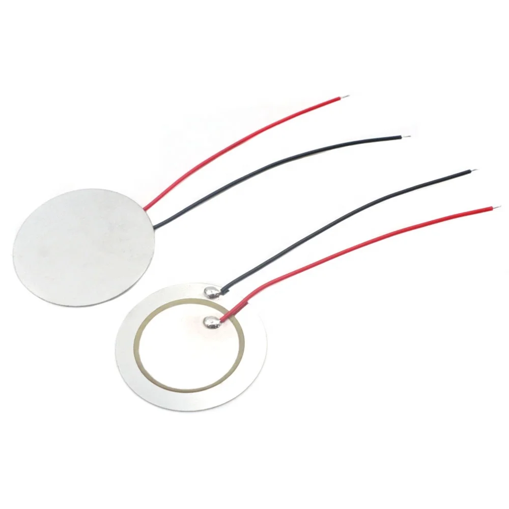 3.5KHz 27MM  Piezo Ceramic Element Disc Iron Plate  Welding Wire 27 MM Ceramic Sheet With Cable Acoustic Components