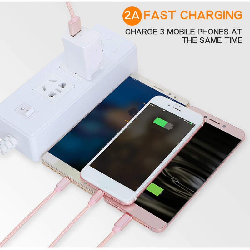  Кабель для передачи данных мобильных телефонов Пользовательские 1 2 м USB кабель с нейлоновой оплеткой линия электропередачи один тремя