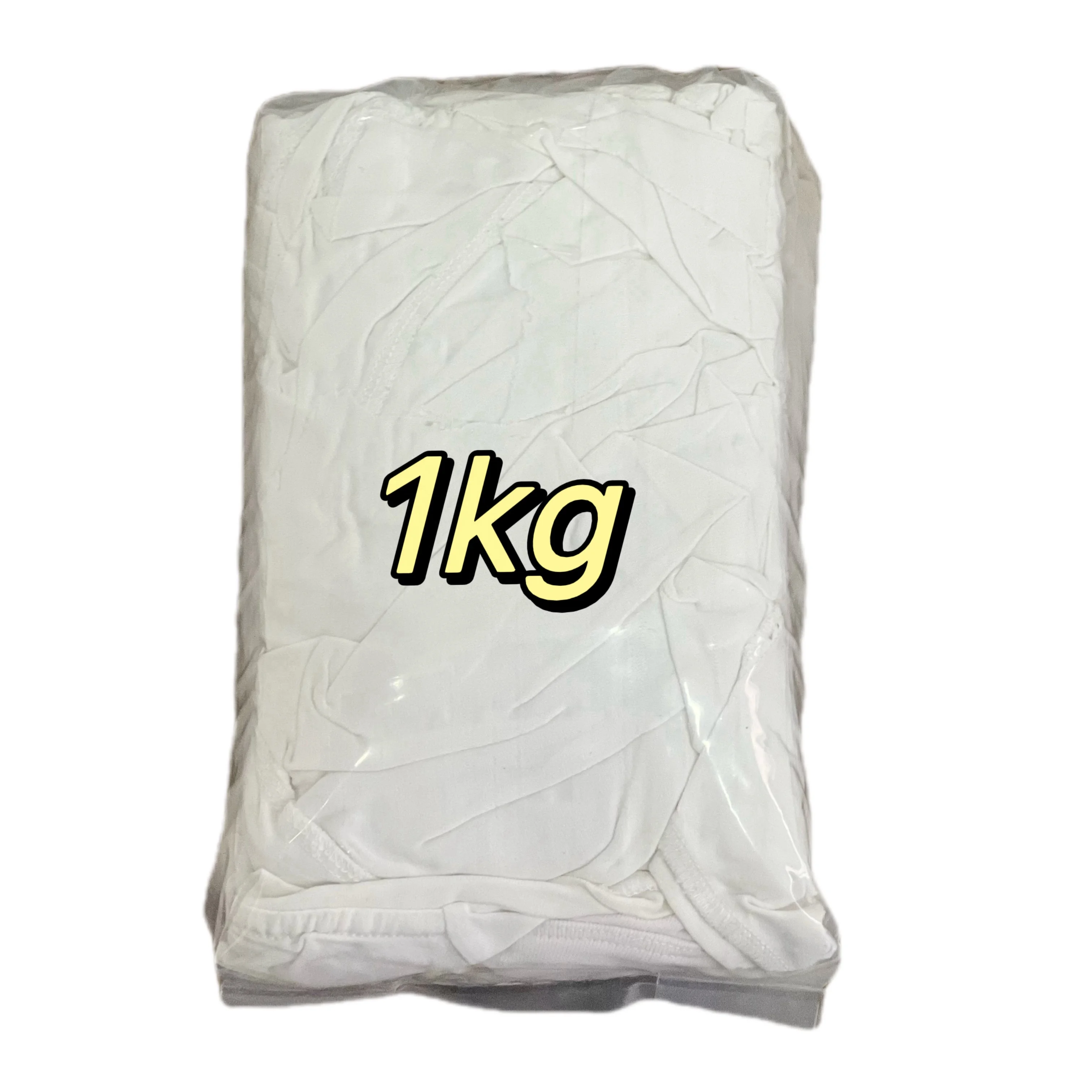 100% Full Cotton 10kg 25kg Bales Package High Quality Industrial Cleaning White Cotton Rags Textile Waste White T-shirt Rags
