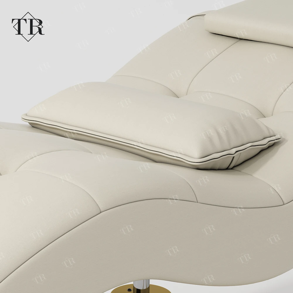 Turri New Lifting Adjustable Curved Lash Bed Recliner Chair Beauty Spa Salon Furniture White Velvet Eyelash Extension Bed