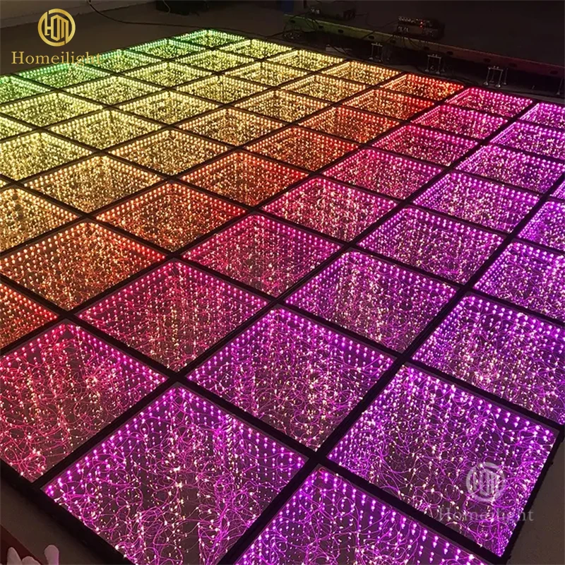 Homei Dancefloor Light Over Carpet for DJ Night Club Dancing Party LED 3D Mirror Starlit Starry Abyss Dance Floor