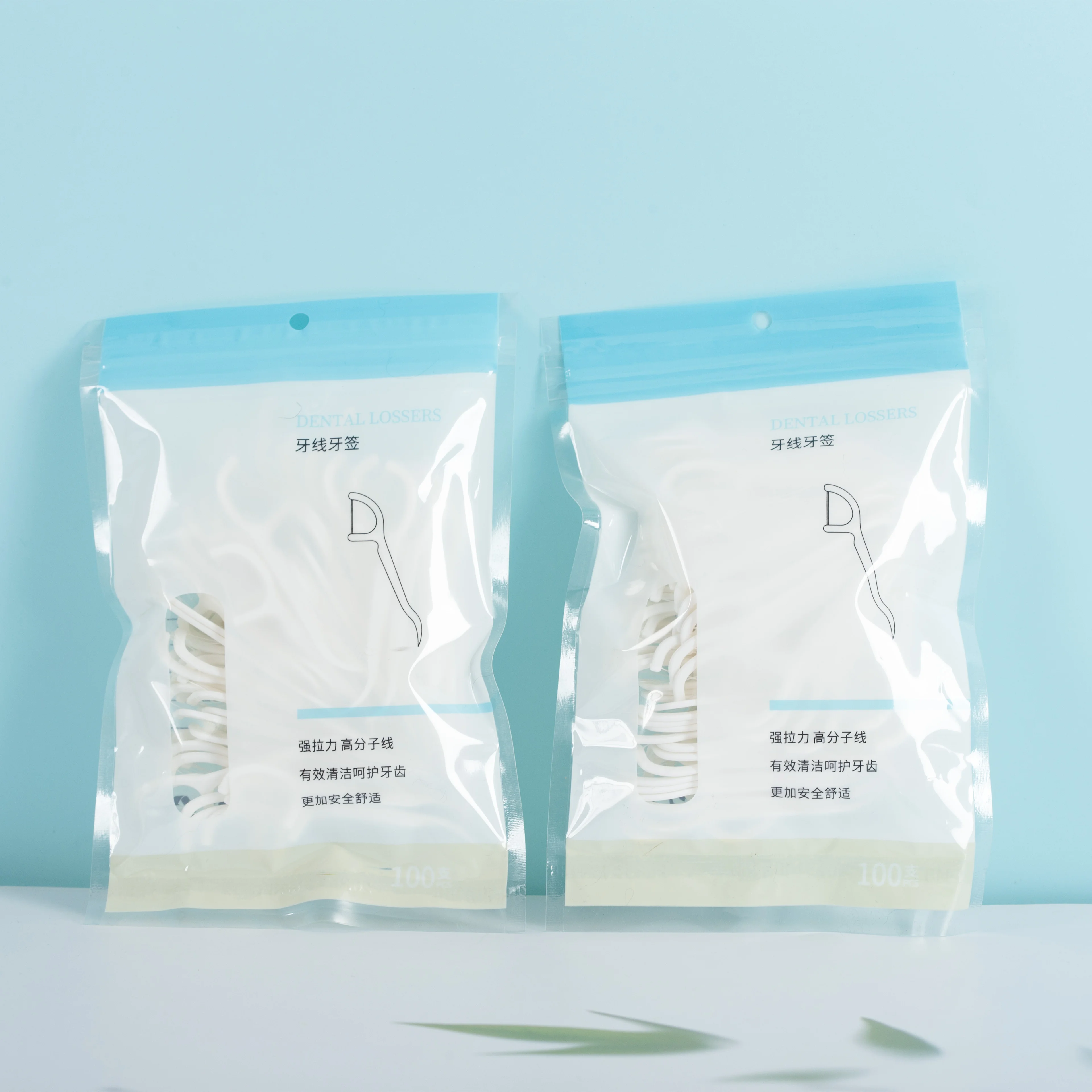 100 pcs Dental Floss Pick Floss Threader Adults Y Shaped Bulk Pack Dental Floss Threader Manufacturer