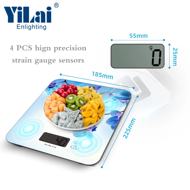 Waterproof glass surface digital electronic kitchen weight egg food scale chicken weight glass with LCD display