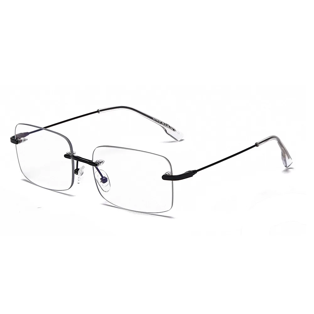 wholesale custom logo printer hot sale metal rimless optical frames eyeglasses