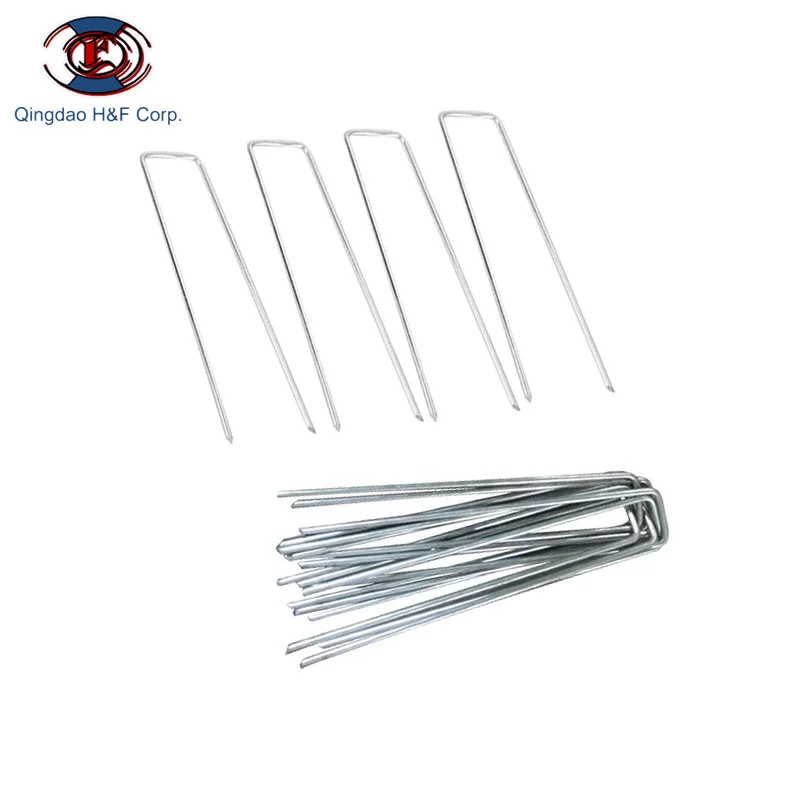 HF Wholesale Galvanized Landscape Staples U Type Pin Nail Wire Steel Pegs Sod Staples for Garden
