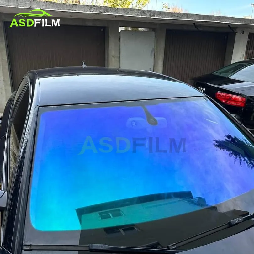 6099 синий фиолетовый хамелеон оттенок 2Mil термоусадочная 54% VLT меняющая цвет пленка для окон Хамелеон лобового стекла автомобиля