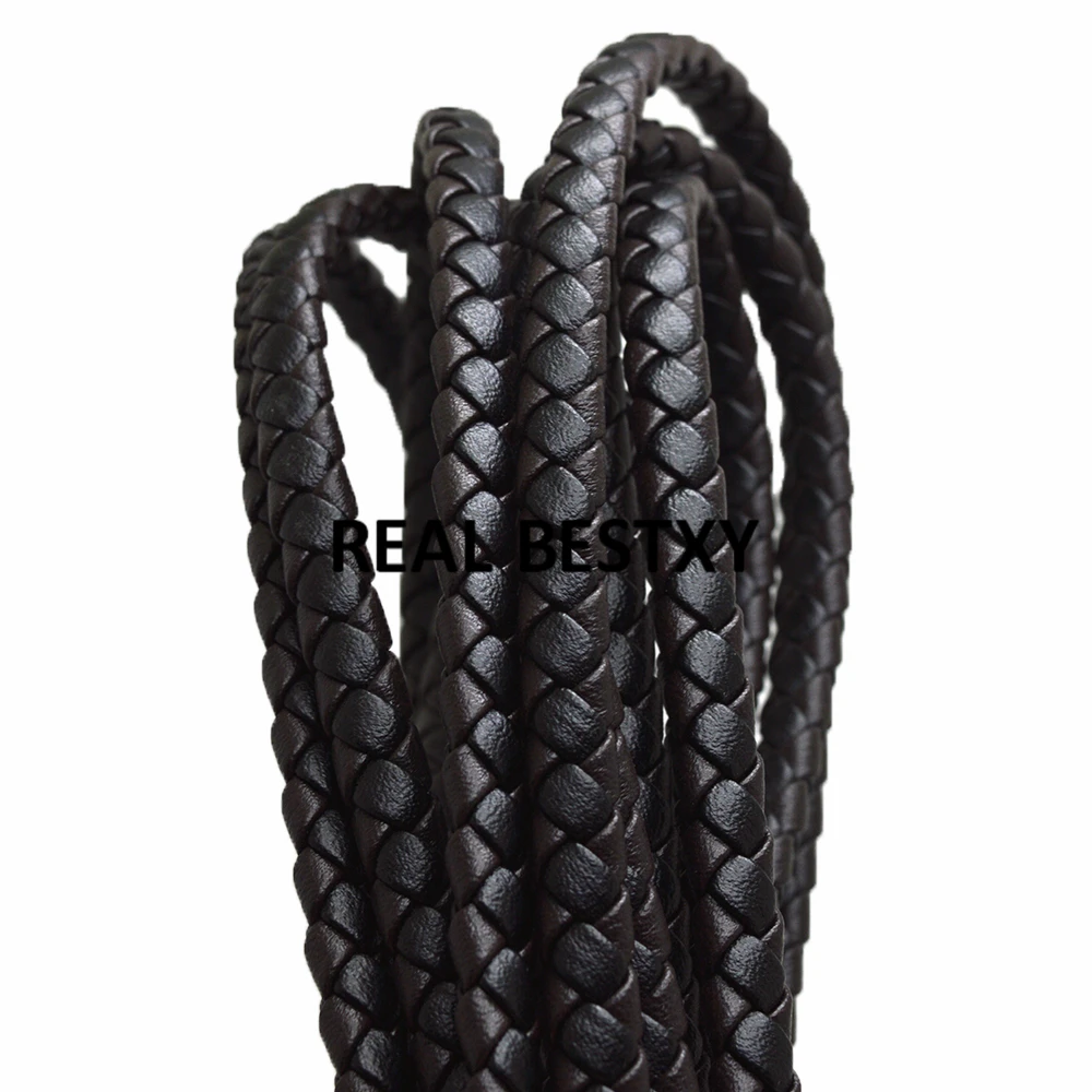 Плетеные Кожаные нити шнуры для ювелирных изделий браслетов черные и коричневые приблизительно 8*5 мм фурнитура изготовления кожаных оптовая продажа