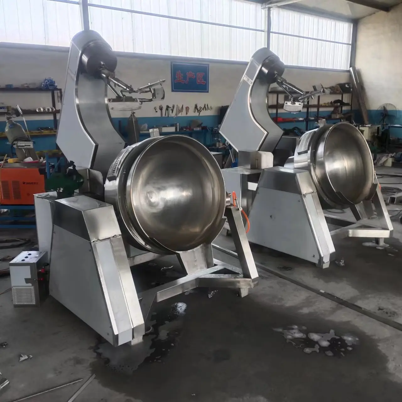 5 year guarantee full automatic gas steam electric chocolate sauce jacketed cooking mixer kettle pot pan cooker cooking machine