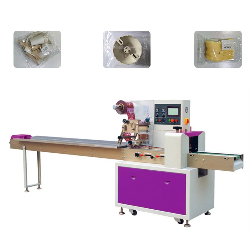 Horizontal  Noodles Food Back Sealing Cutlery flow  Pillow Bag Packaging Machine