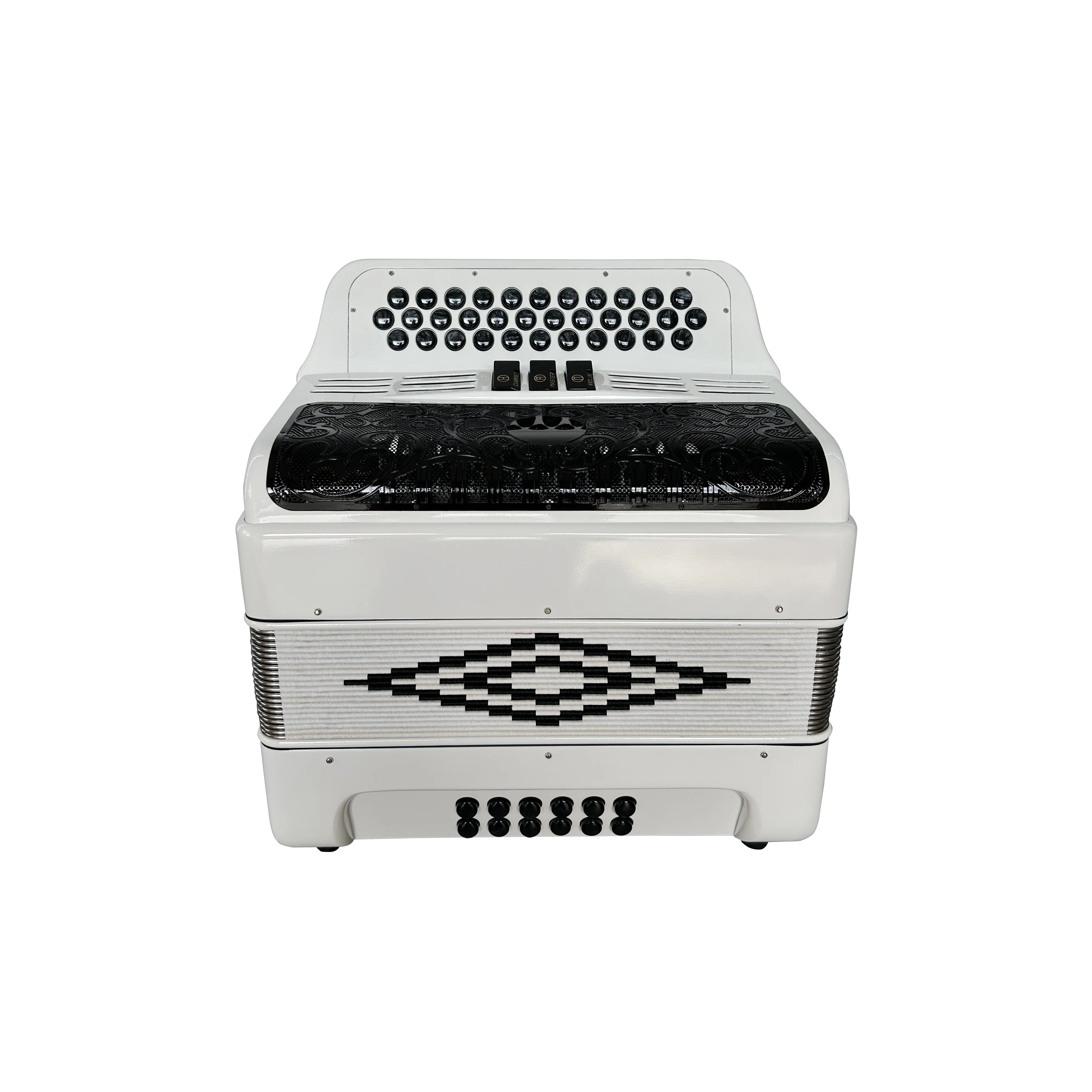 34 Buttons 12 Bass 3 Registers Bright White Accordion Black Grill Black Button Special Switch buttons Acordeon JB3412C