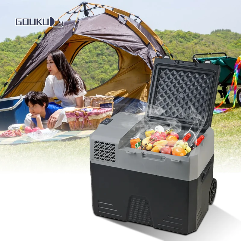 52 LITER 12/24 Volt Cool Box Portable RV Outdoor Refrigerator Car Fridge Freezer