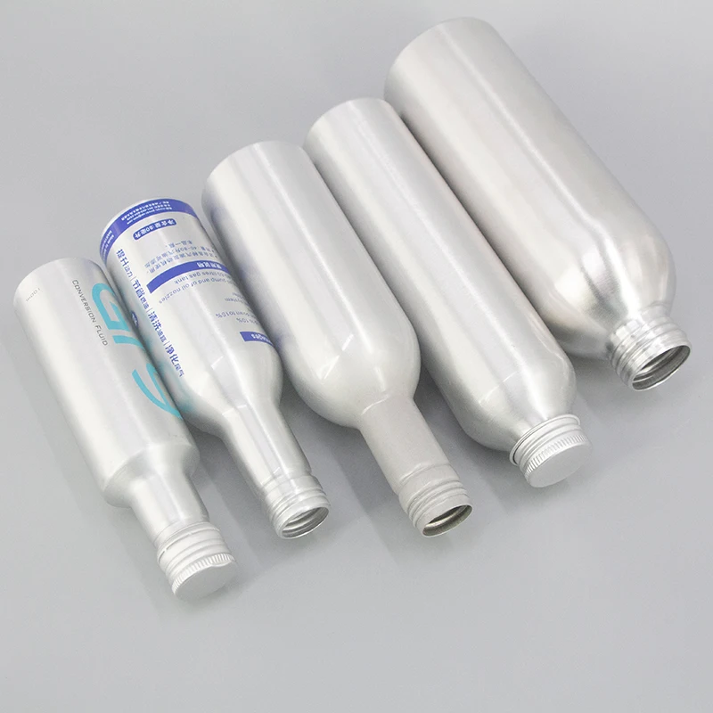 Quality wholesale spiral mouth aluminum bottle empty aerosol spray cans metal cosmetic cleaner skin spray brake fluid tin can