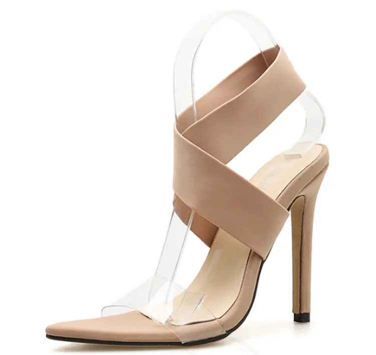 Women Buckle Chunky Shoes Chaussures Talons Aiguilles Sexy Female High-heeled Foot