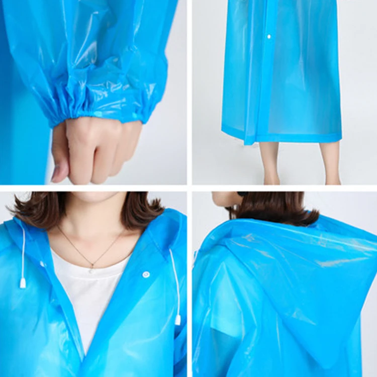 
OEM pink EVA rainwear custom plastic raincoat 