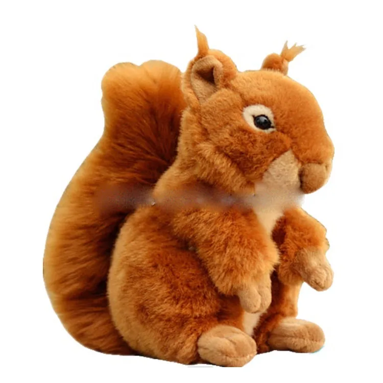 Wholesale lifelike squirrel plush toy cheap cute custom soft stuffed plush toy brown squirrel