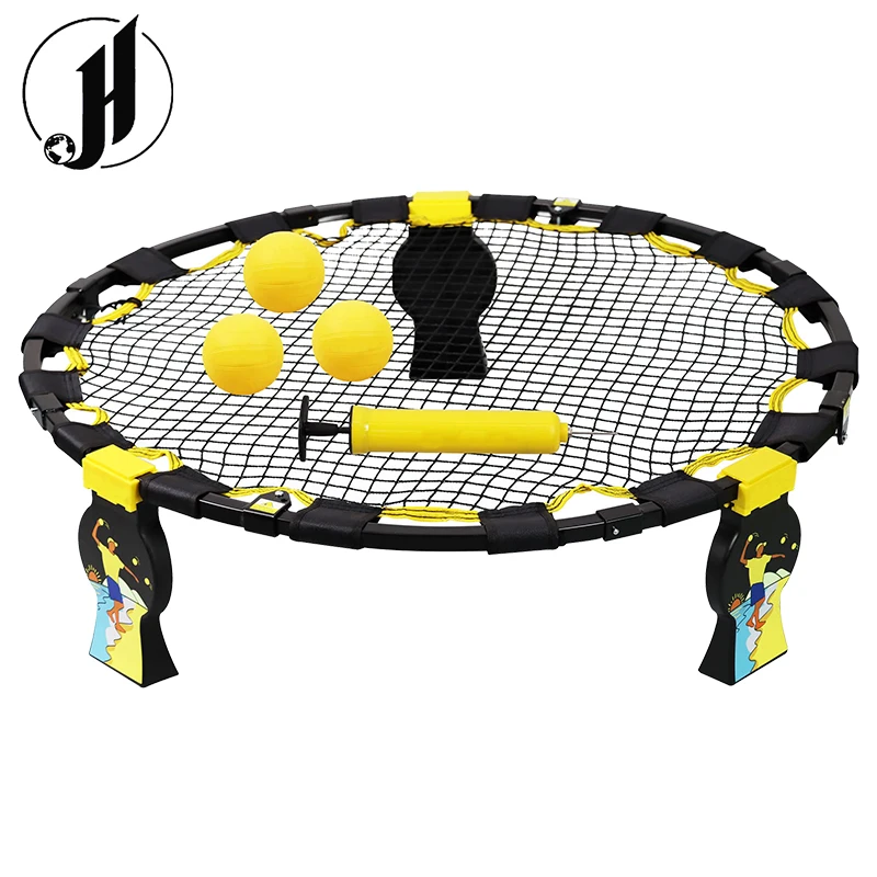 Custom JH Spike Ball Game Set Indoor & Outdoor Lawn Spikeball Beach Round Net Pop Up Volleyball Team Game for Kids,Teens,Adults