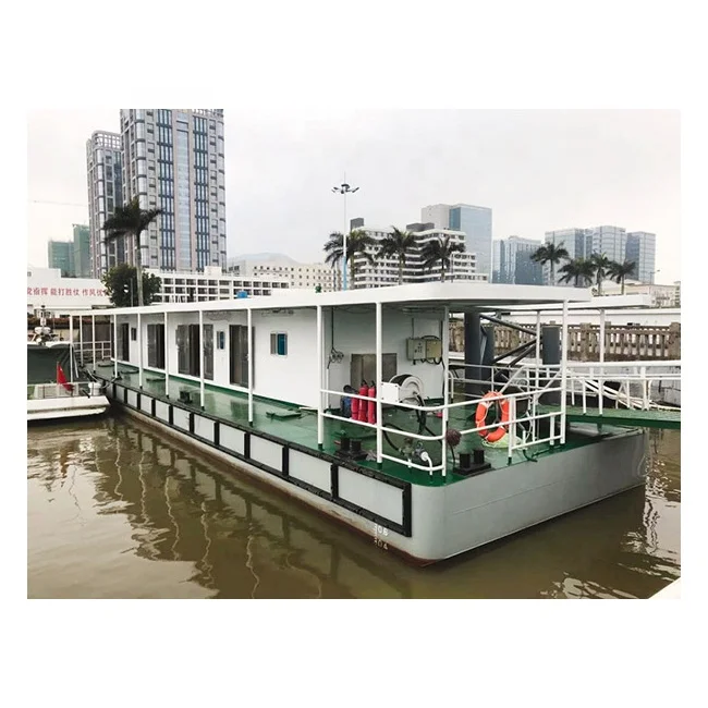 25M Mooring Boat Pontoon Boat for Berthing House Boat Port Office Floating Platform Sea House