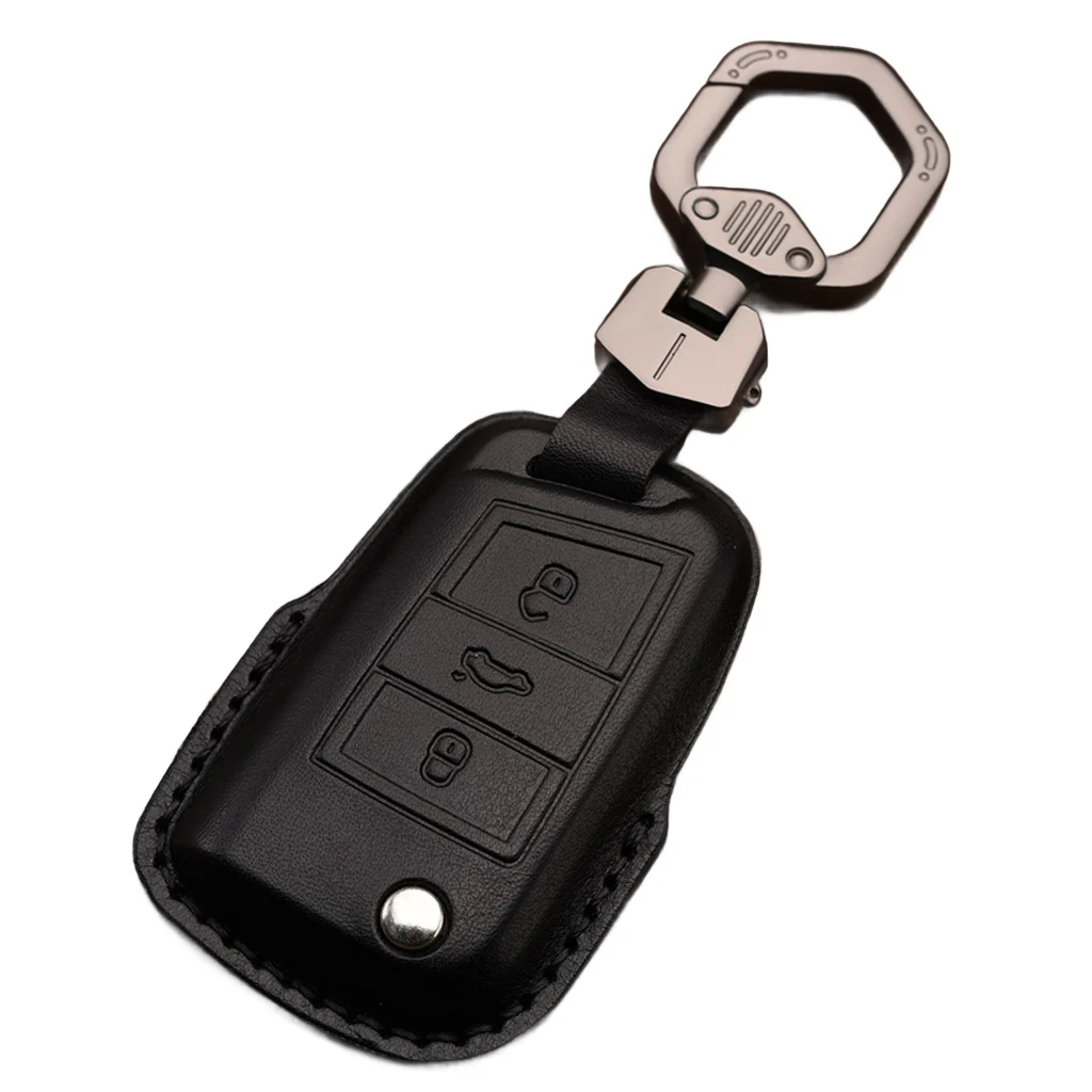 Leather Car Key Case Cover For Volkswagen VW Magotan Tiguan-L Touareg Touran Passat B8 CC Golf For Skoda Superb A7 Accessories