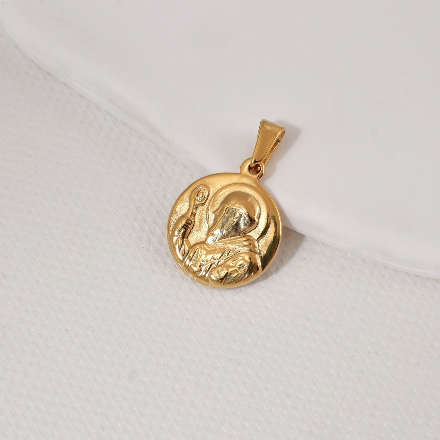 Vintage Accessories Coin St Michael Protect US Pendant Saint Christopher Guardian Angel Medal Stainless Steel Catholic Jewelry