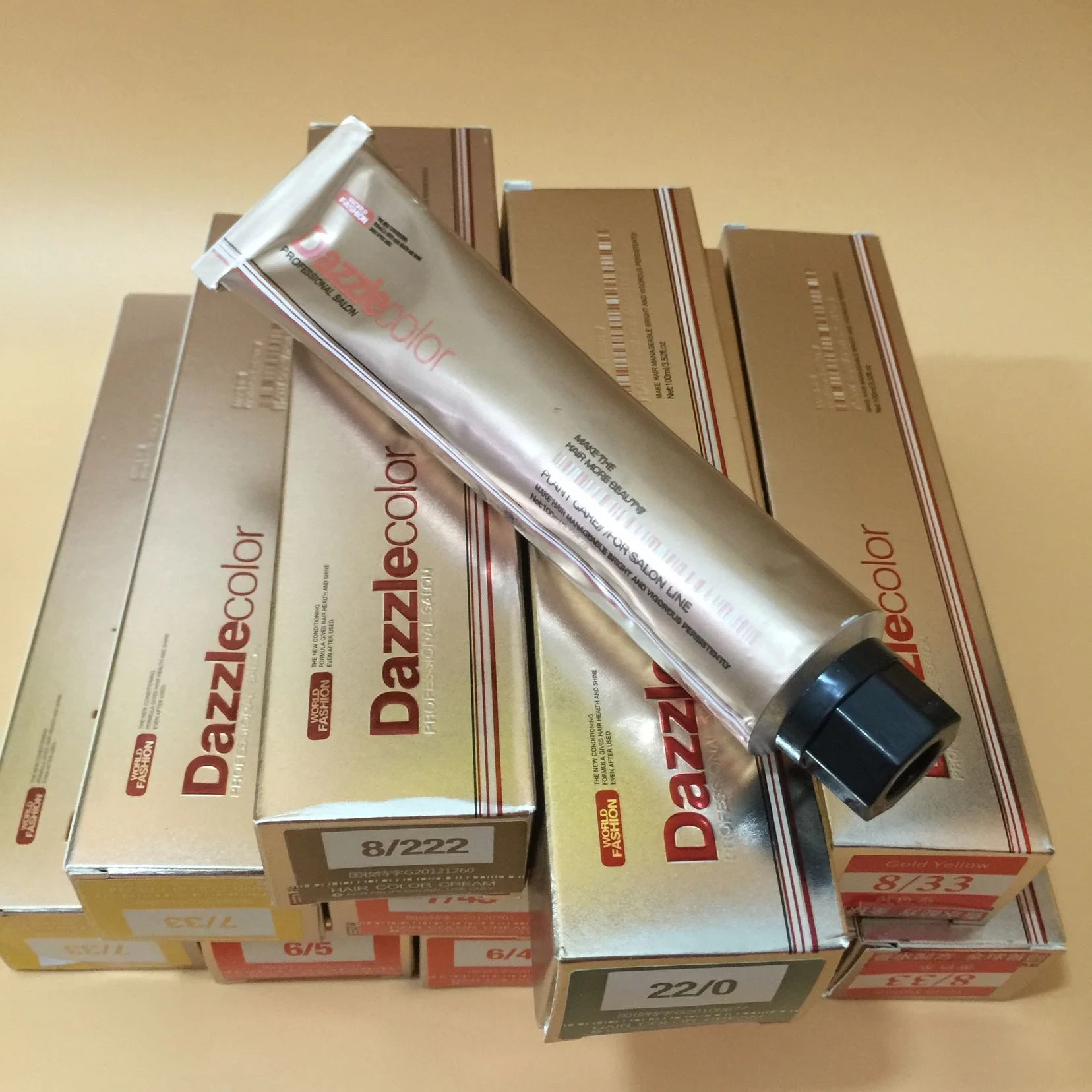 Private Label Brand Cream of Organic Exotic Shine Color with Argan Oil Light Camel Brown Hair Dye Shampoo