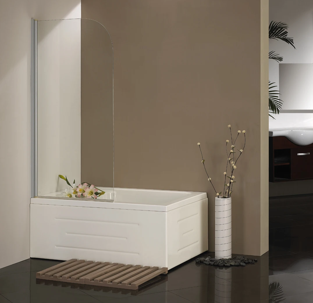 Bathroom folding shower bath screen