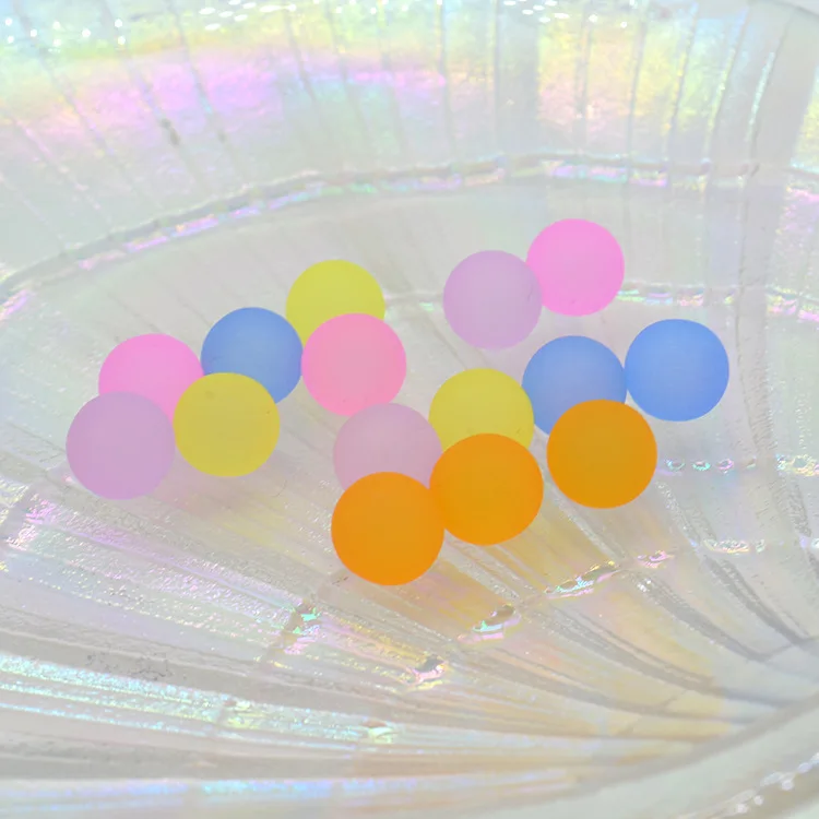 500g/bag Acrylic Non Porous Transparent Frosted Round Bead Plastic Matte Hazy DIY Decorative Slime Material with No Holes