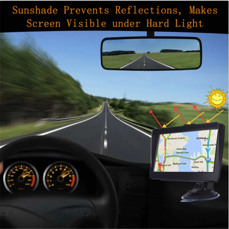 Comes with sun visor 7 inch touch screen car navigation car DVD multimedia truck car GPS navigation