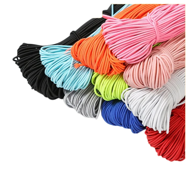 6mm Shock Cord Reflective Elastic Shock Cord Imported Latex Cloth Accessories Elastic Rope Beaded Thread 1mm Color