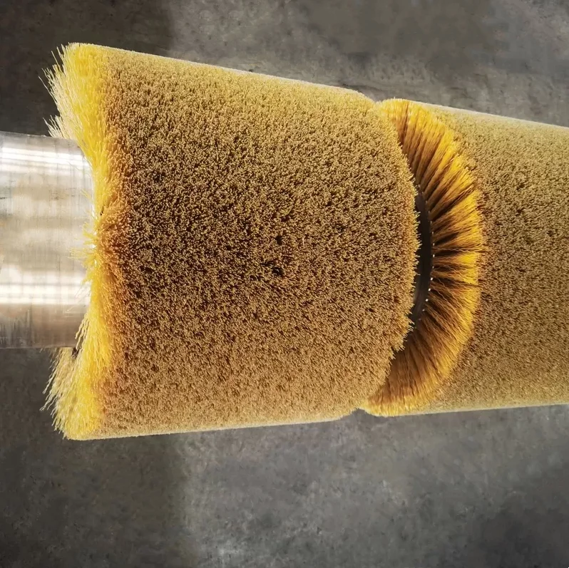 Custom Steel Mill Plate Strip Spiral Brush Roller for Removing Iron Filings Cleaning Brush Roller Heavy Duty Roller Brush