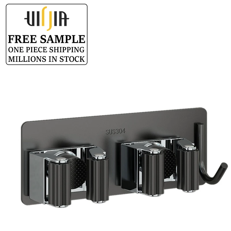 Заводская розетка, металлическая вешалка для швабры из нержавеющей стали 304, стойка с сильным клеем, настенный держатель для швабры, крючок для метлы