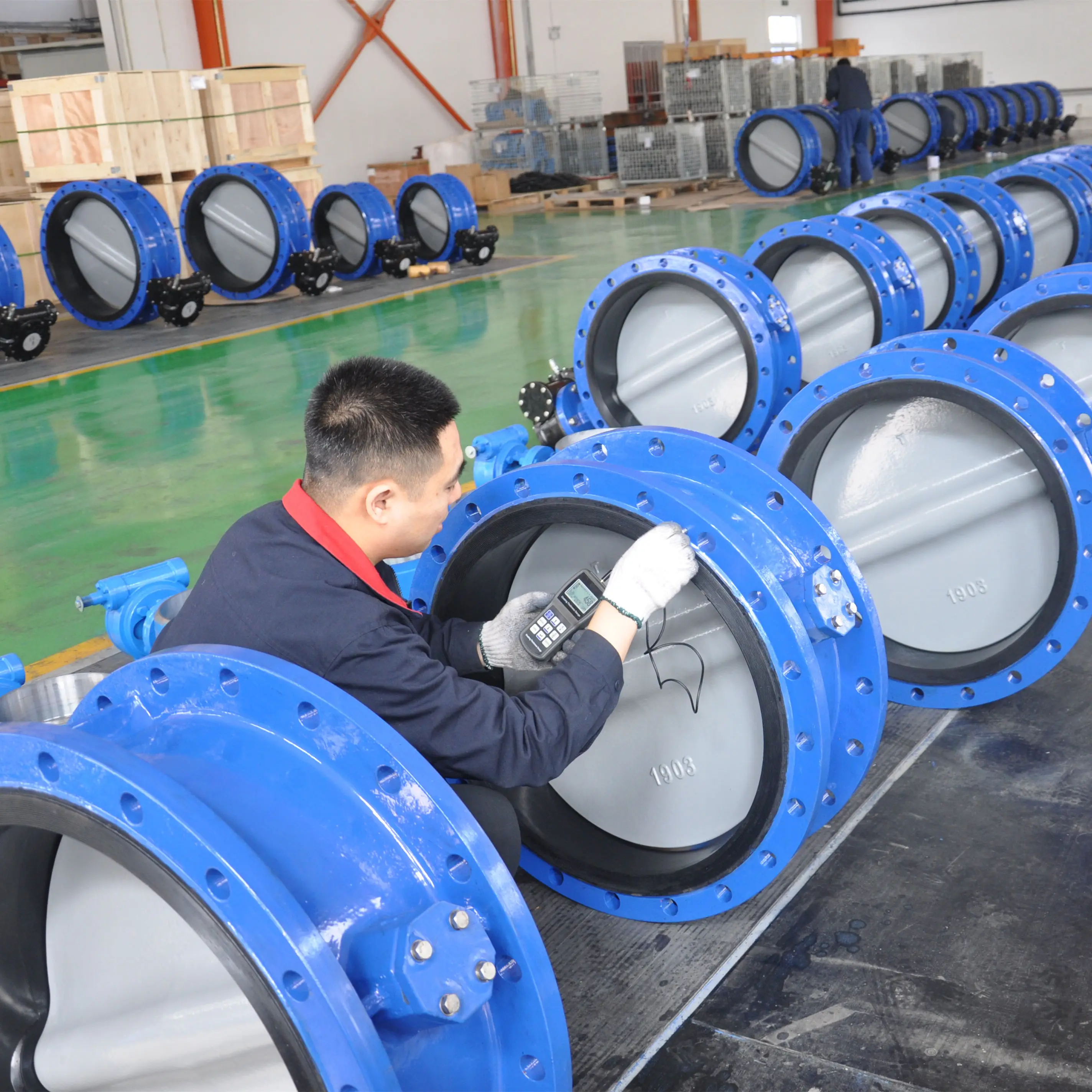Class150 High Quality Big Size Cast Steel Ductile Iron Double Flanged Butterfly Valve For Water