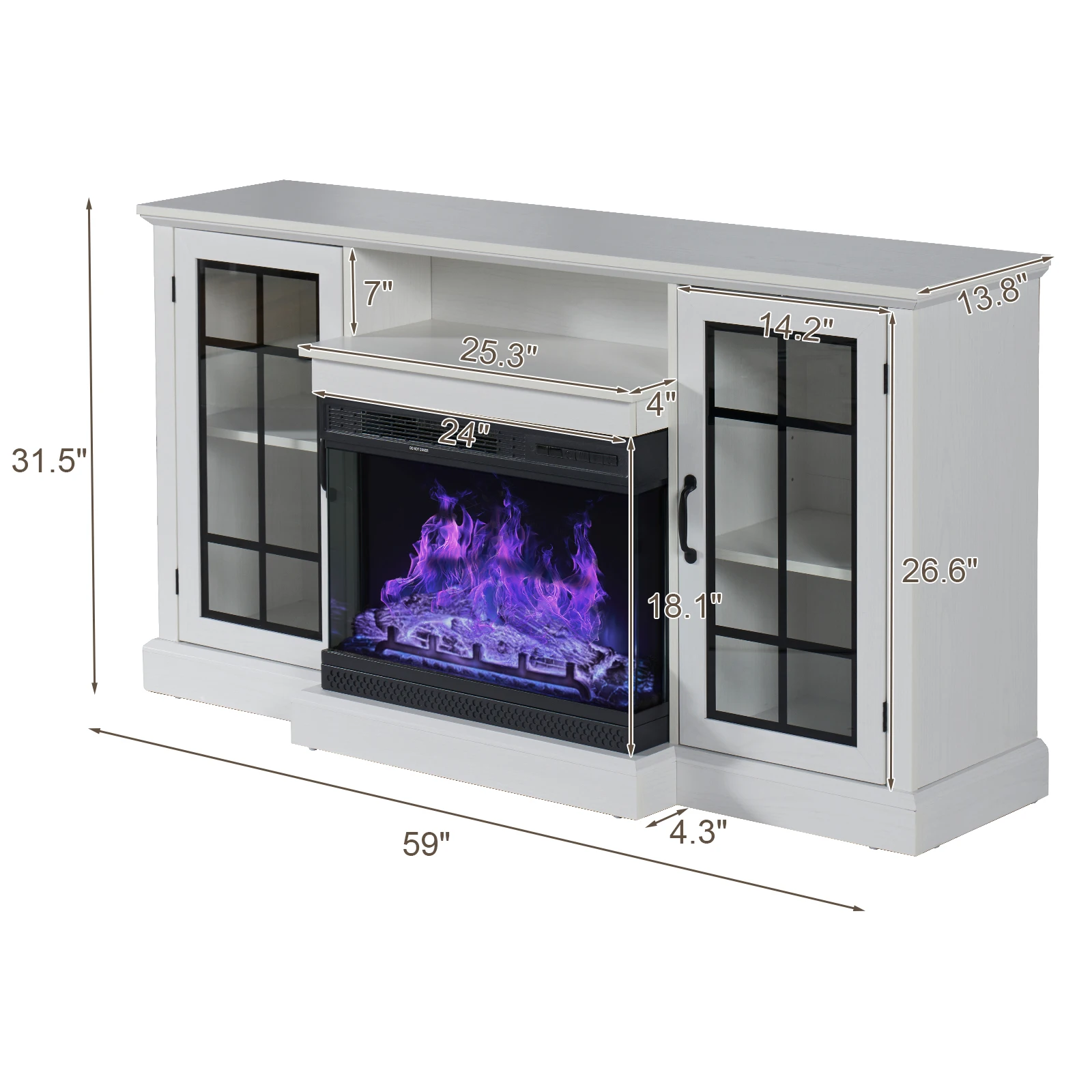 Electric tv stand unit modular tv cabinet with electric fireplace living room 2024 tv stands with led lighting for living room