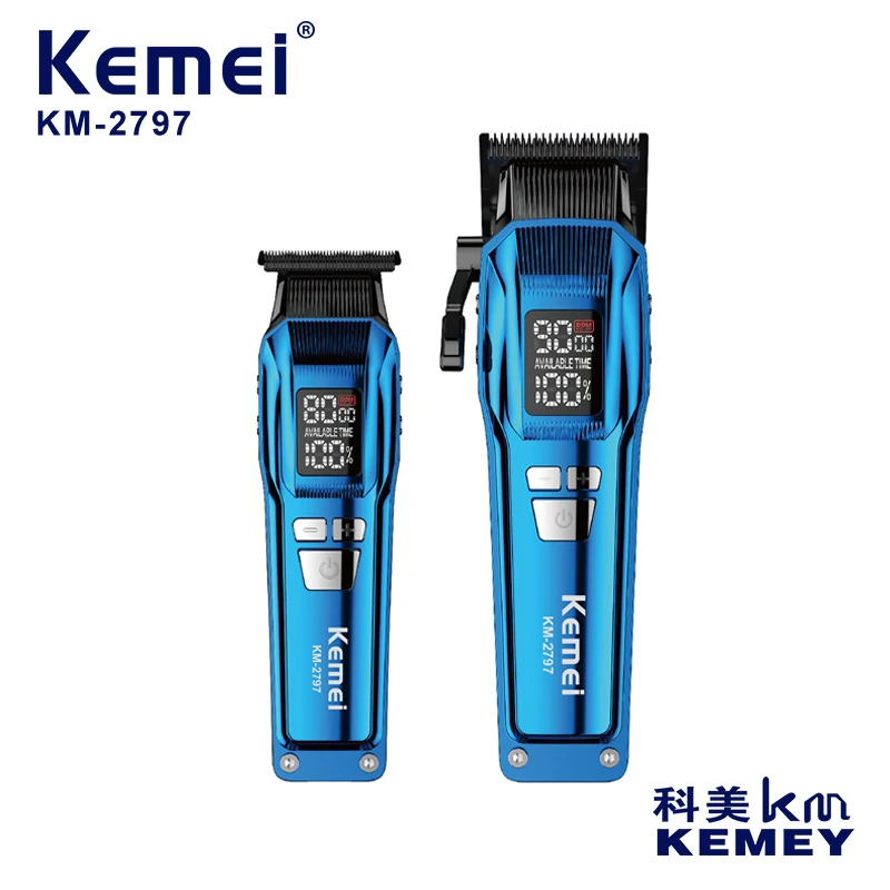 Kemei KM-2797 Gift Set Cordless Professional Men Hair Clippers Trimmer Barber Custom Logo Electric Hair Clipper Kit