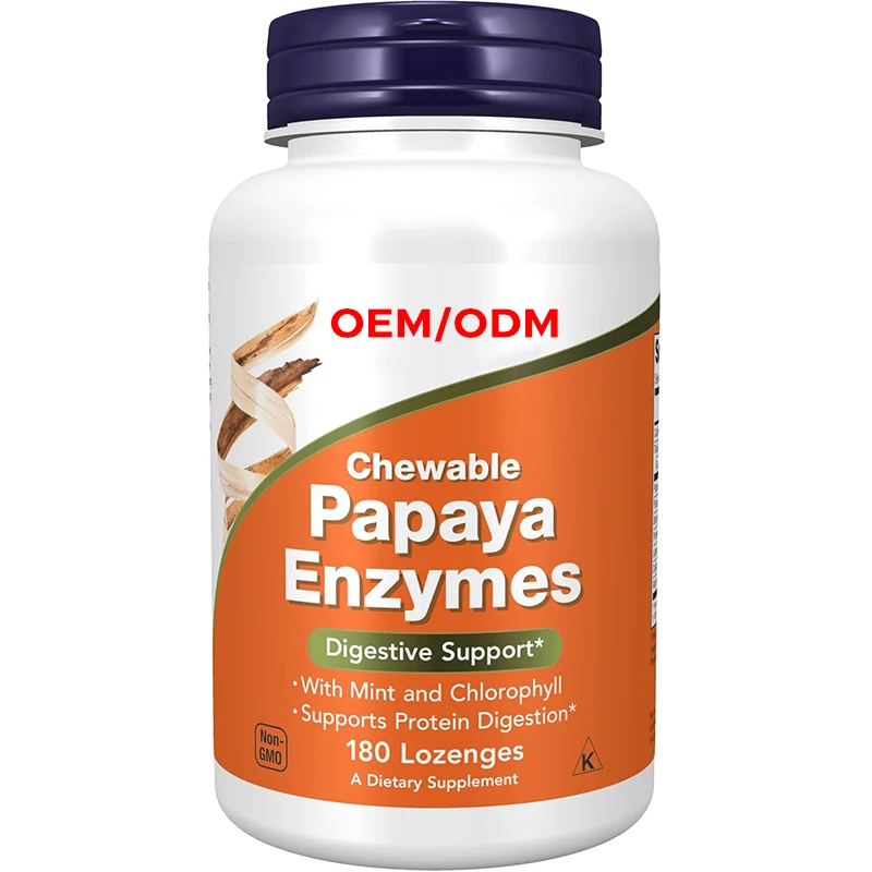 Papaya Enzyme with Mint and Chlorophyll Digestive Support 180 Chewable Lozenges