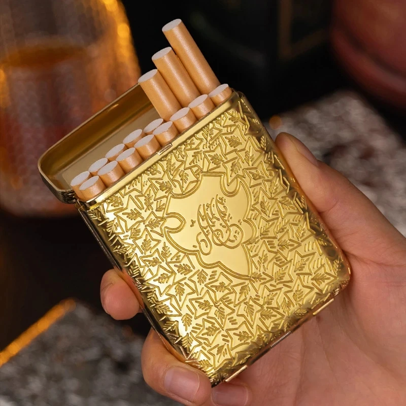 KY Luxurious Vintage Engraved Shelby Style Three-open 16pcs 20pcs Cigaretets Metal Cigarette Box for Men