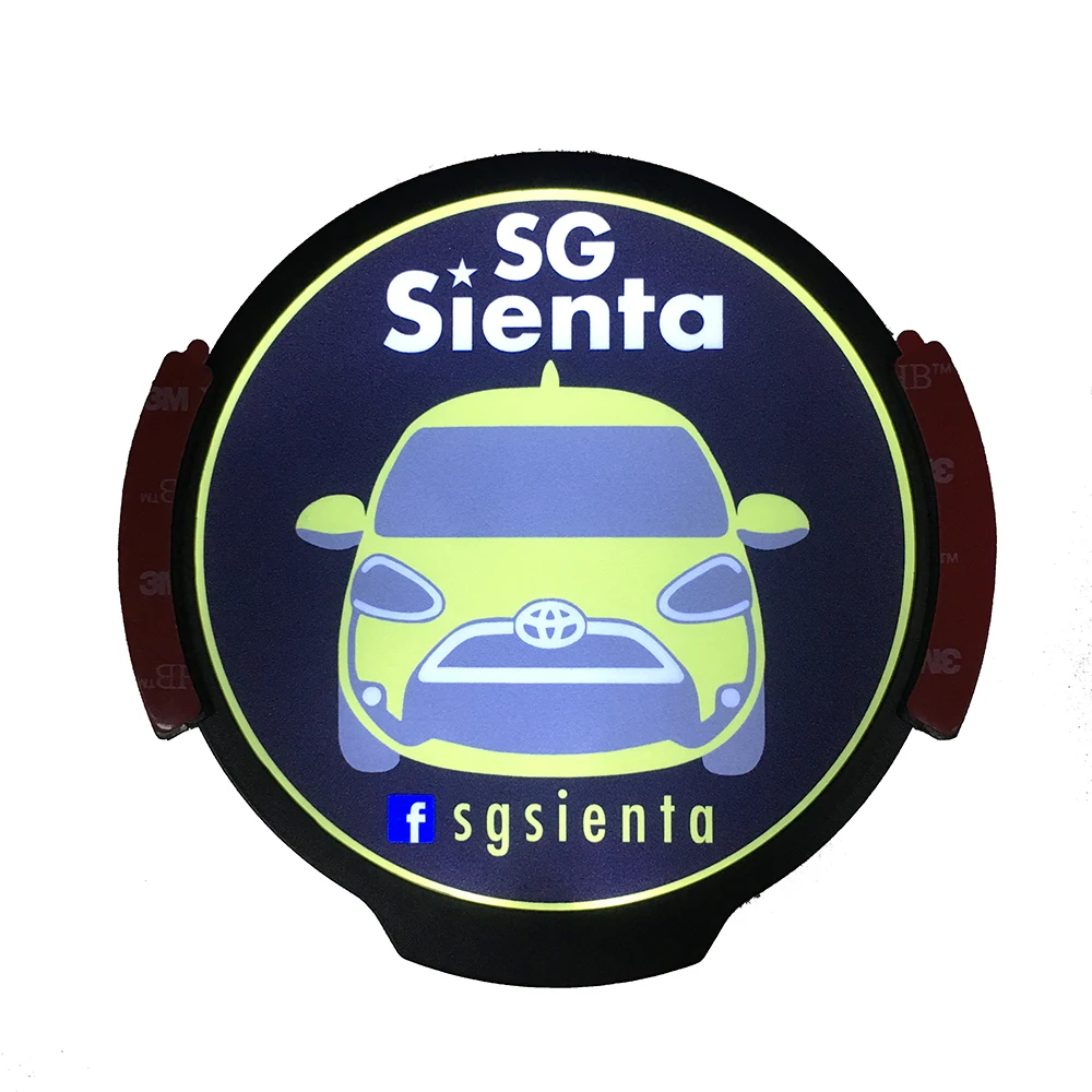 Rideshare Sign, LED Light Logo Sticker Decal Glow, Wireless Decal Accessories Removable Glowing Sign For Car Taxi