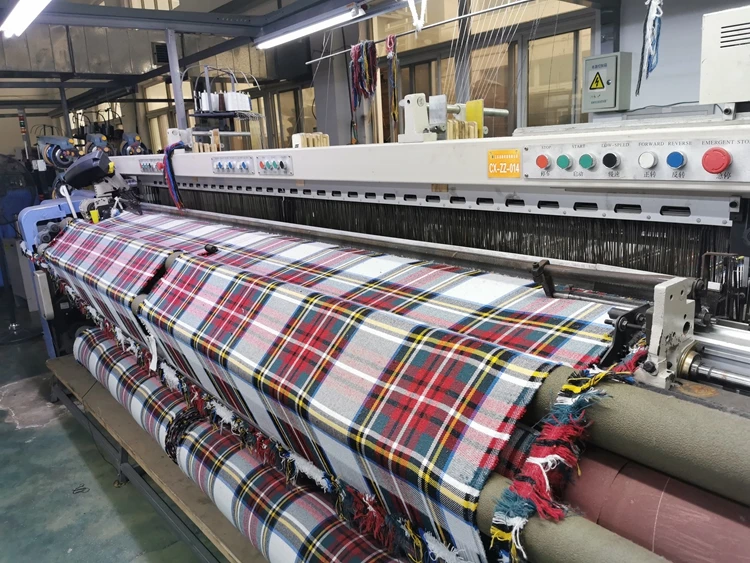 100% acrylic faux cashmere plaid tartan woven shawl throw  blanket