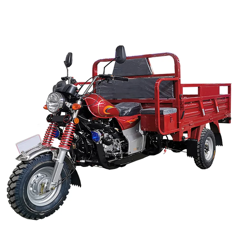 China hot sale factory manufacture air cooled tuktuk three wheel gasoline petrol motor motorcycle cargo tricycle