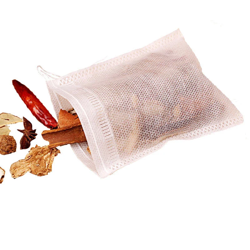 Full Size Disposable Heat Resistance Herbal Medicine Spice Tea Drawstring Filter Bag Non-woven Fabrics Teabag Bags