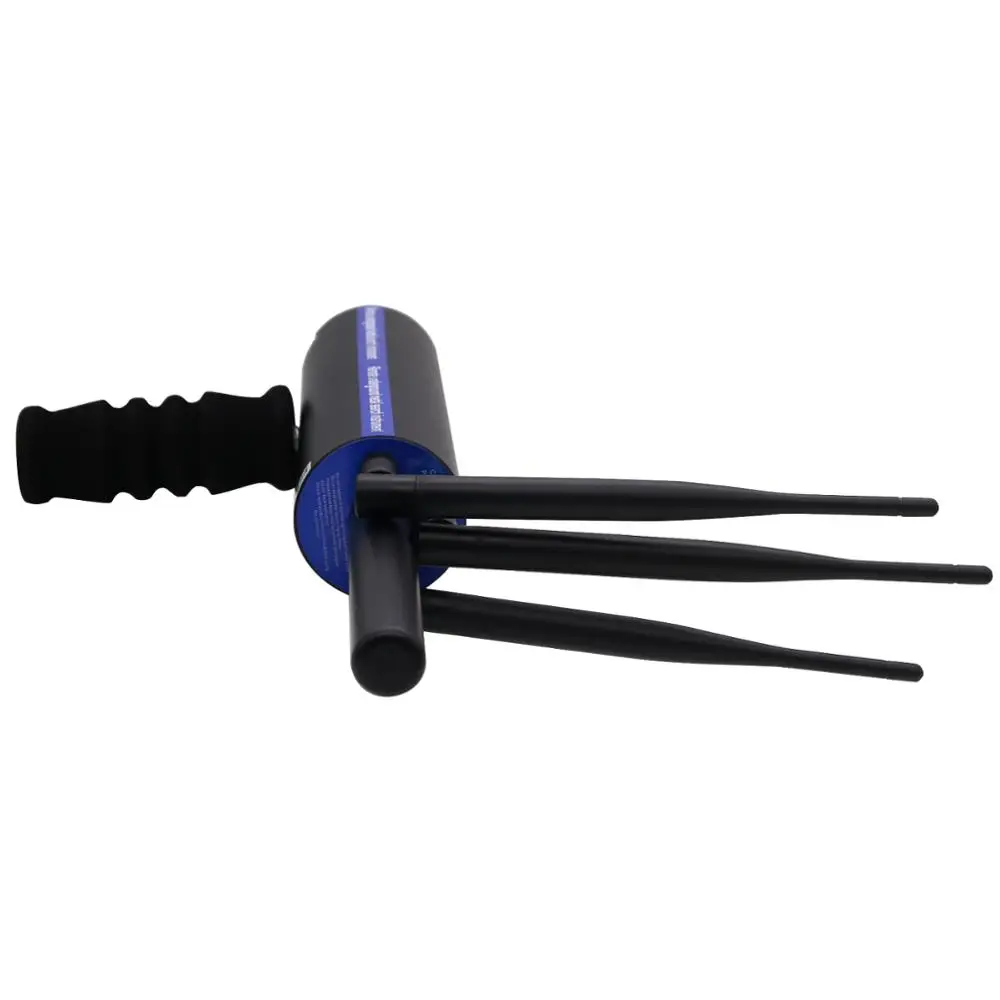 Black Handheld AKS Long Range Gems Diamond Finder Gold Metal Detector with Three Antennas