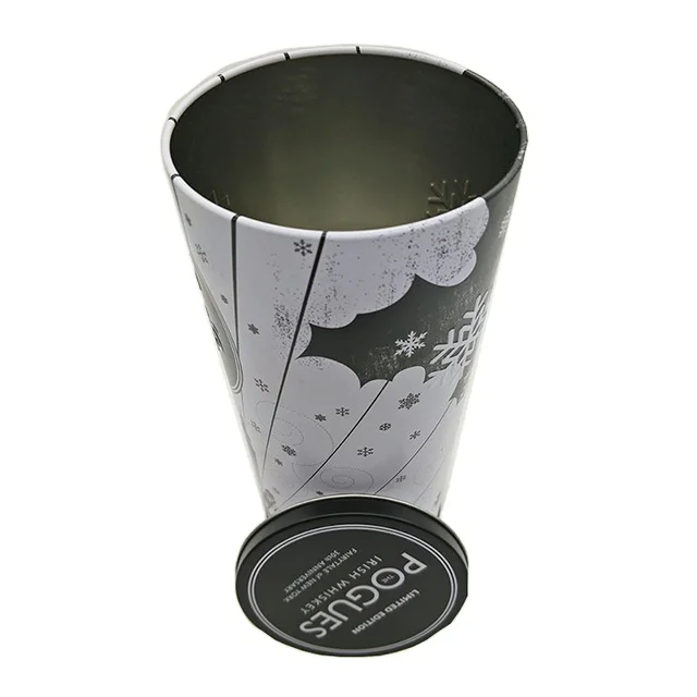 Custom Luxury Food Grade Metal Packing Round Tin Boxes For Champagne Whisky Wine Bottle