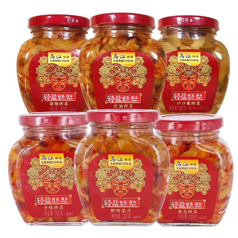 Factory Wholesale Light Fragrant Flavor Pickled Mustard Tuber with the Savory Pickled  Crunchy and Tangy Famous Chunks Granular