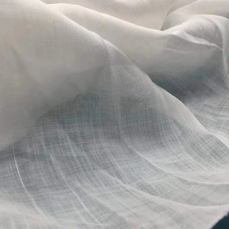 
100% Ramie Thin plain hemp material dress Shirt Fabric wholesale 