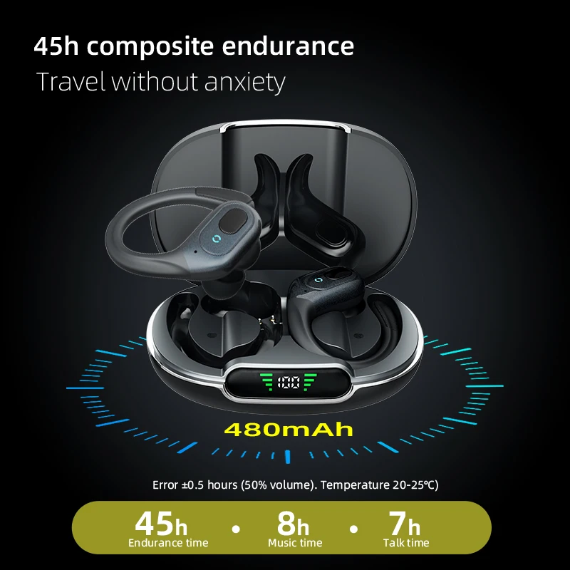 Wireless headphones with microphone Bass Audio audio True wireless headphones in-ear sports gaming portable mini headphones