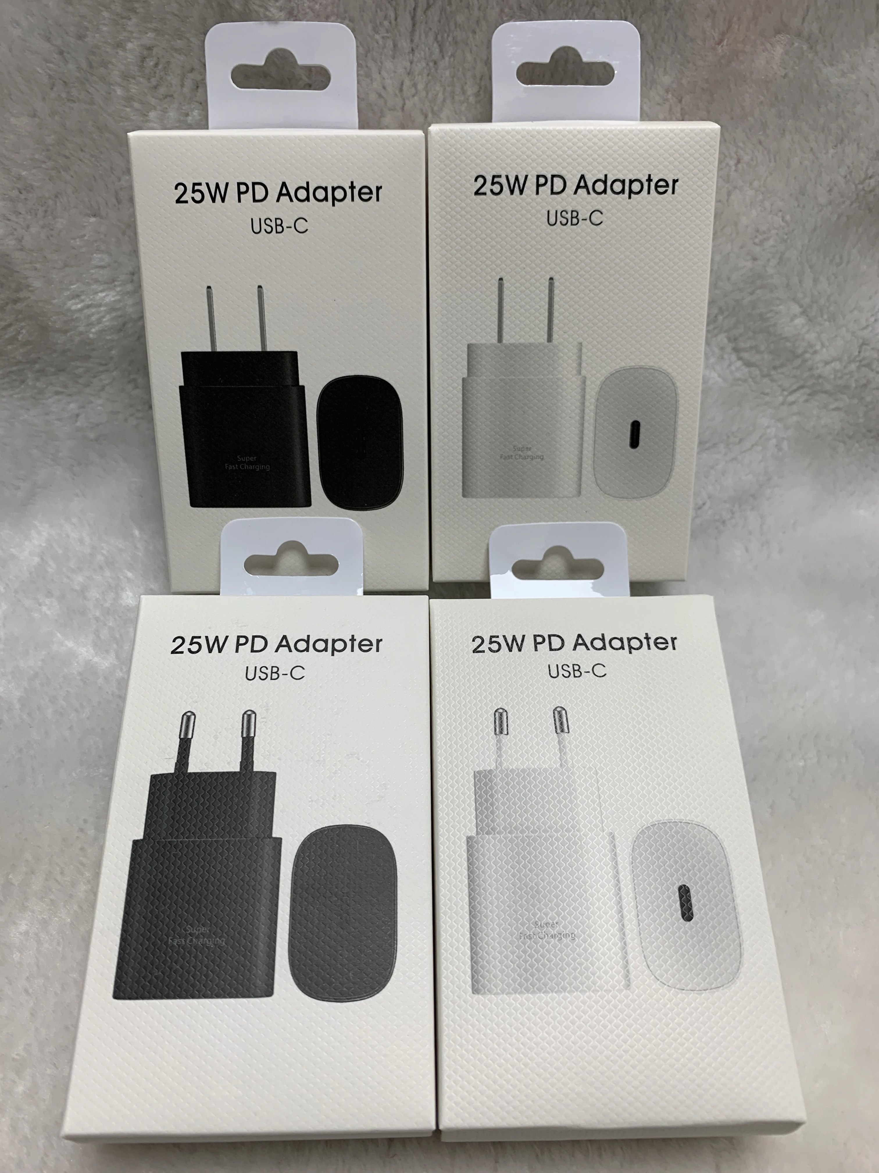 1 US EU Plug USB C 25W  20W android  Fast Charger Type-C PD Charger cable Power Adapters for SAMSUNG Galaxy S21  NOTE 10  20