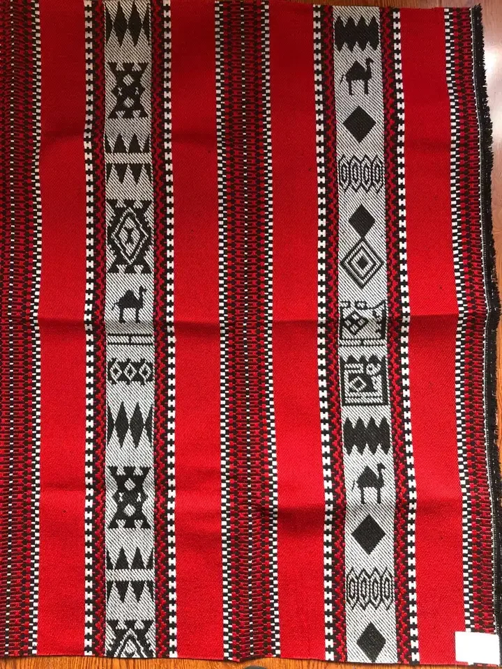 Arabic Style Polyester Jacquard Fabric Middle East Sadu Sofa Fabric Yarn Dyed Fabric For Upholstery