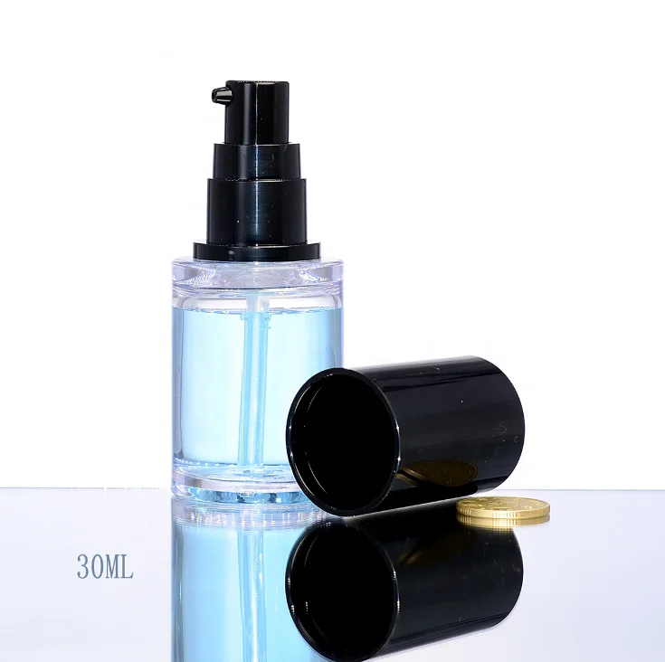 Hot sale 30ml 50ml round plastic PETG cosmetic serum essential oil dropper bottle