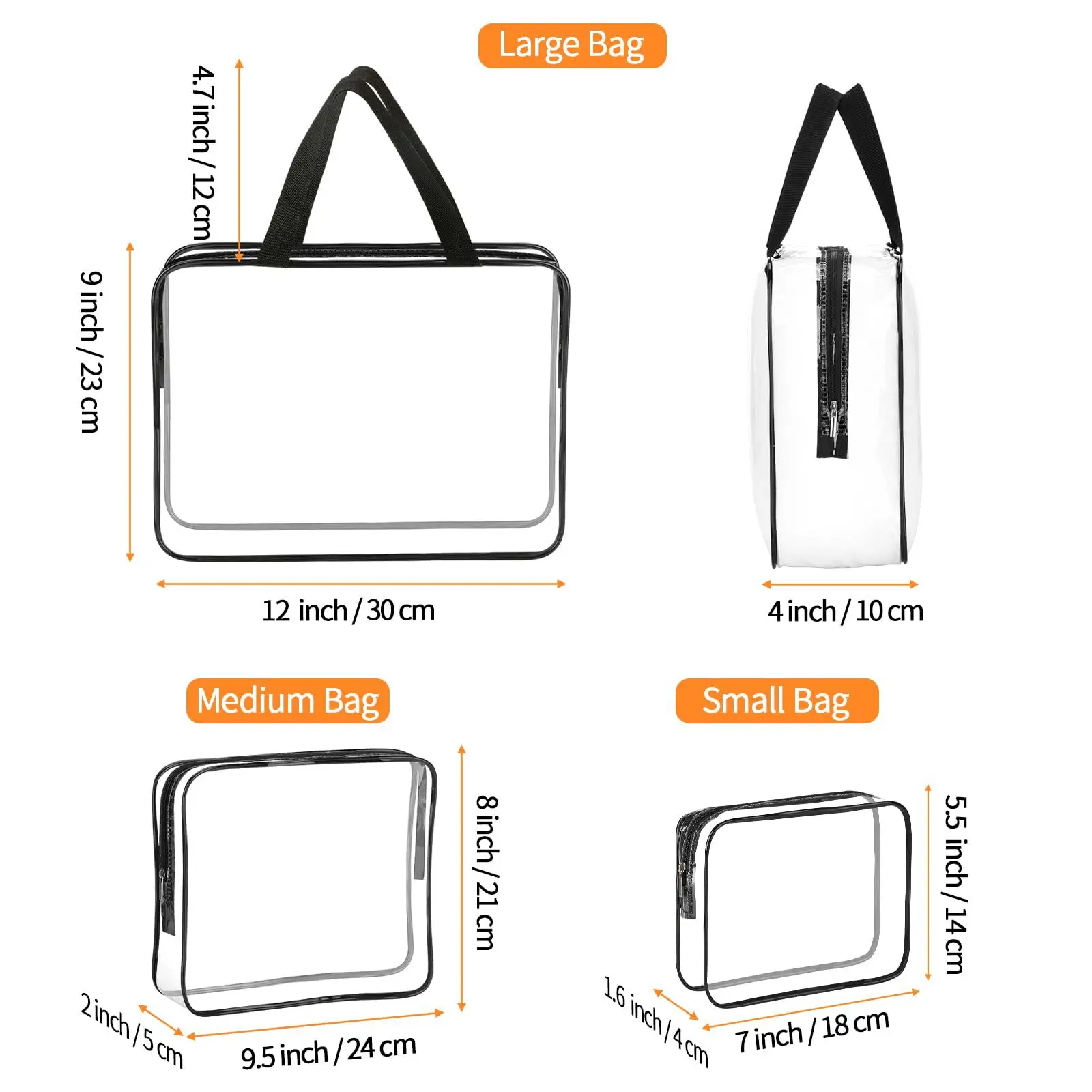 Customized Clear Wash Toiletry Zipper Makeup Bag Transparent Pvc Cosmetic Bags Pvc Make Up Bag