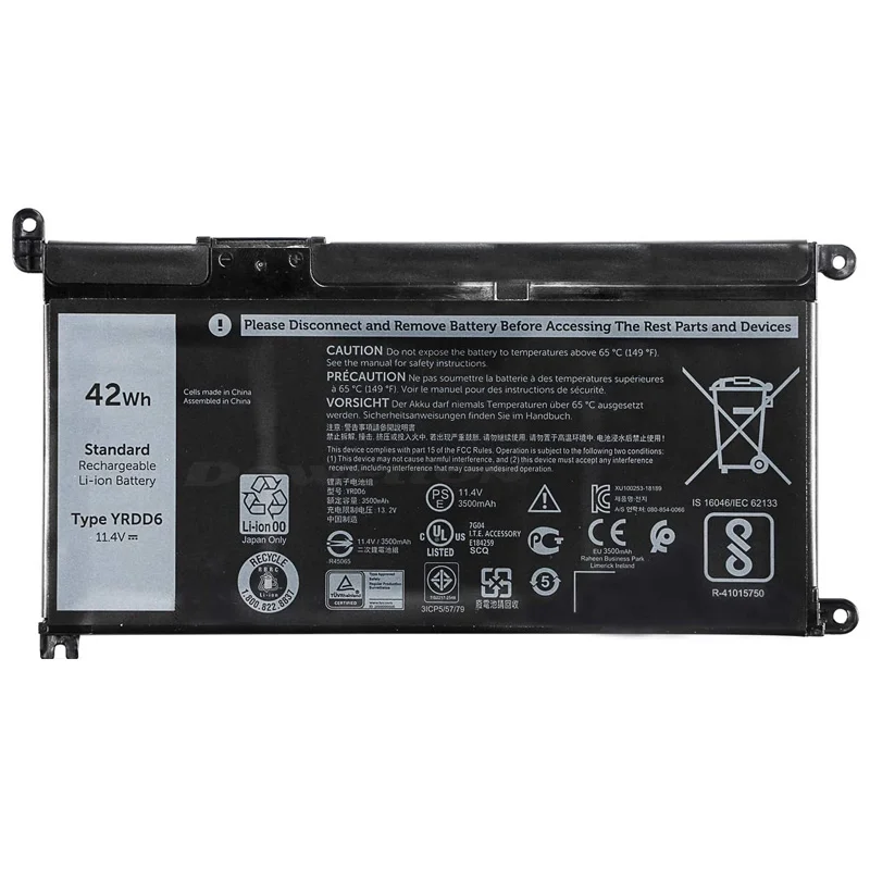 Hot selling 11.46V 42Wh YRDD6 battery for Dell Latitude 3310 2-in-1 VM732 1VX1H laptop battery Digital Battery